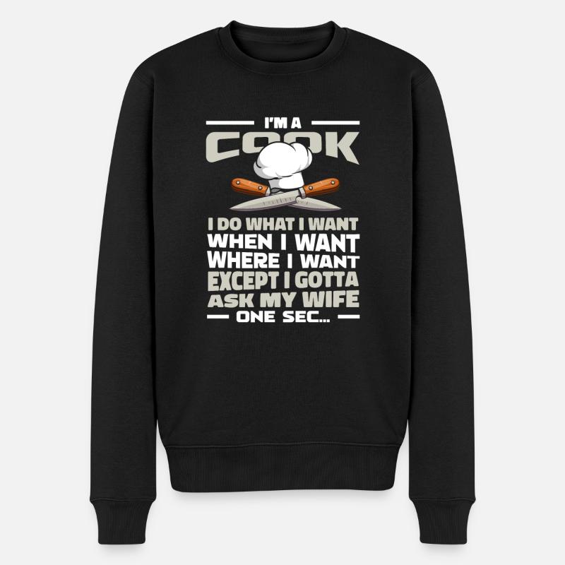 Koch Kochen - Männer Premium Bio Pullover - Schwarz
