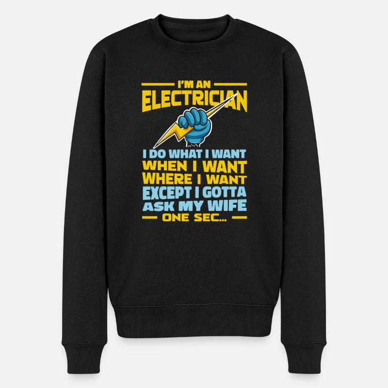 Elektriker Elektroniker - Männer Premium Bio Pullover - Schwarz