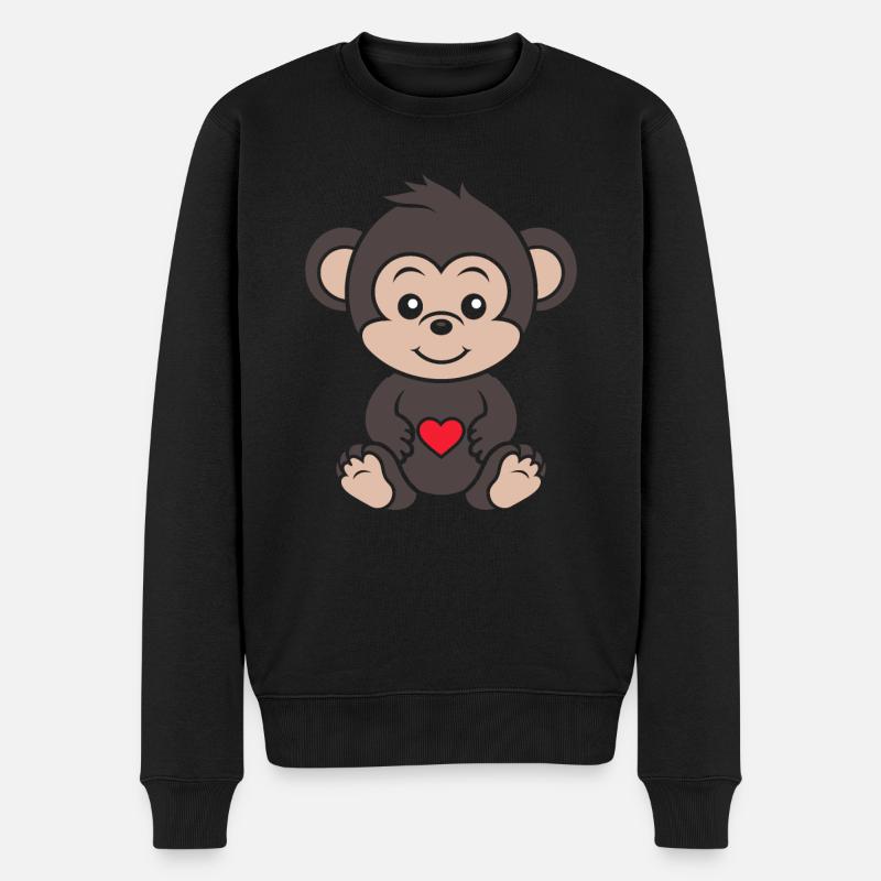 Humour petit singe babouin - Pull Premium bio Homme - noir