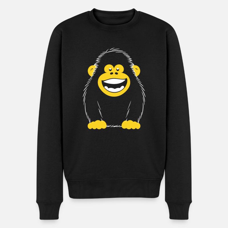 Humour petit singe babouin - Pull Premium bio Homme - noir