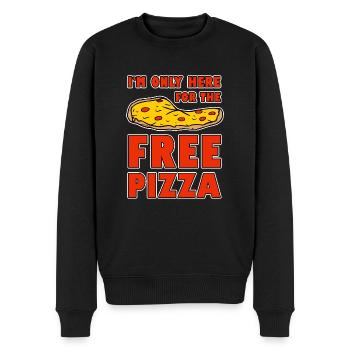 I'm Only Here For The Free Pizza 2 - Männer Premium Bio Pullover - Schwarz - Vorne - Nico (187cm)
