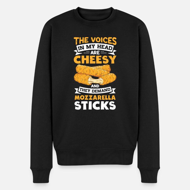 Mozzarella Sticks Cheese - Men's Premium Organic Jumper - black
