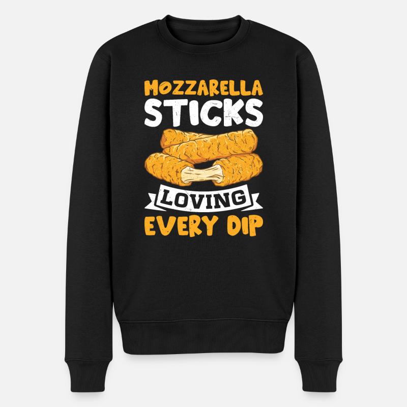Mozzarella Sticks Käse - Männer Premium Bio Pullover - Schwarz