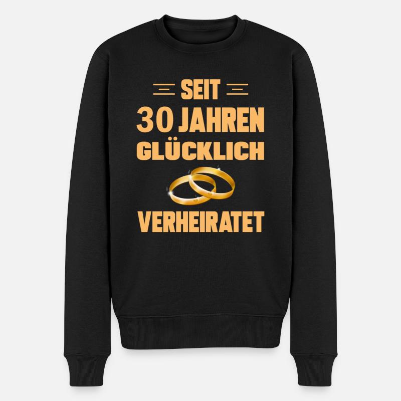 Seit 30 Jahren Verheiratet Hochzeit 30 Jahre - Männer Premium Bio Pullover - Schwarz