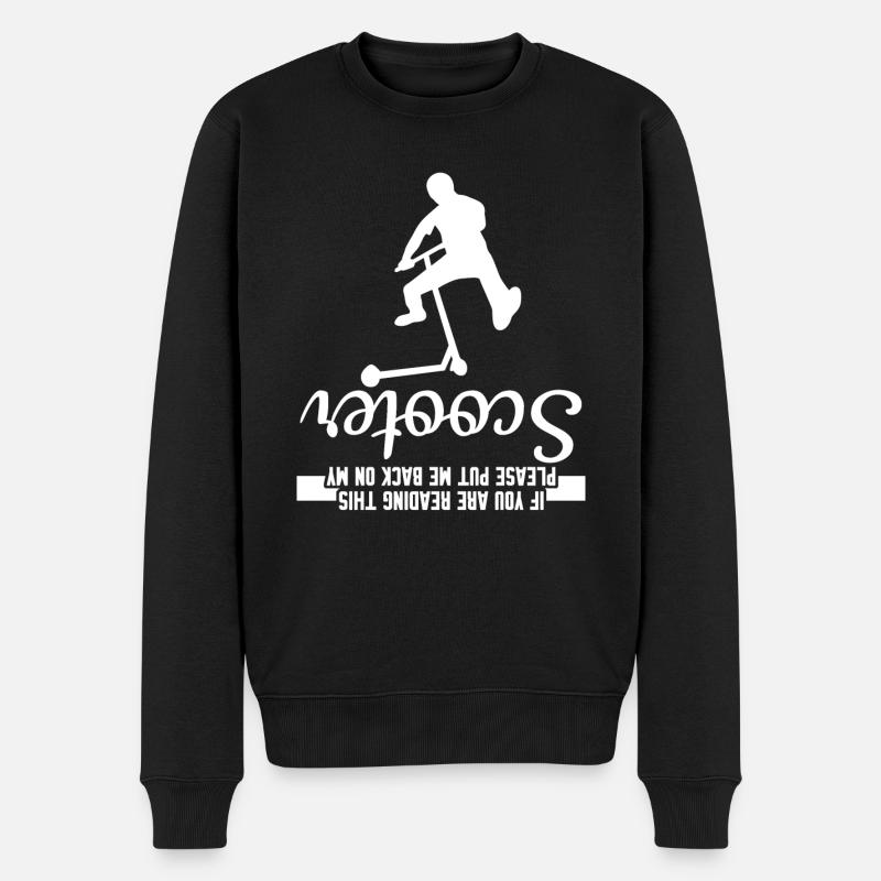 Kick Scooter Skater Scooter Stunt Scooter Kick - Männer Premium Bio Pullover - Schwarz