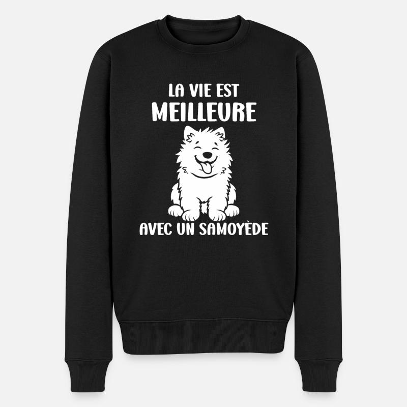 Humour Chien Samoyède - Pull Premium bio Homme - noir