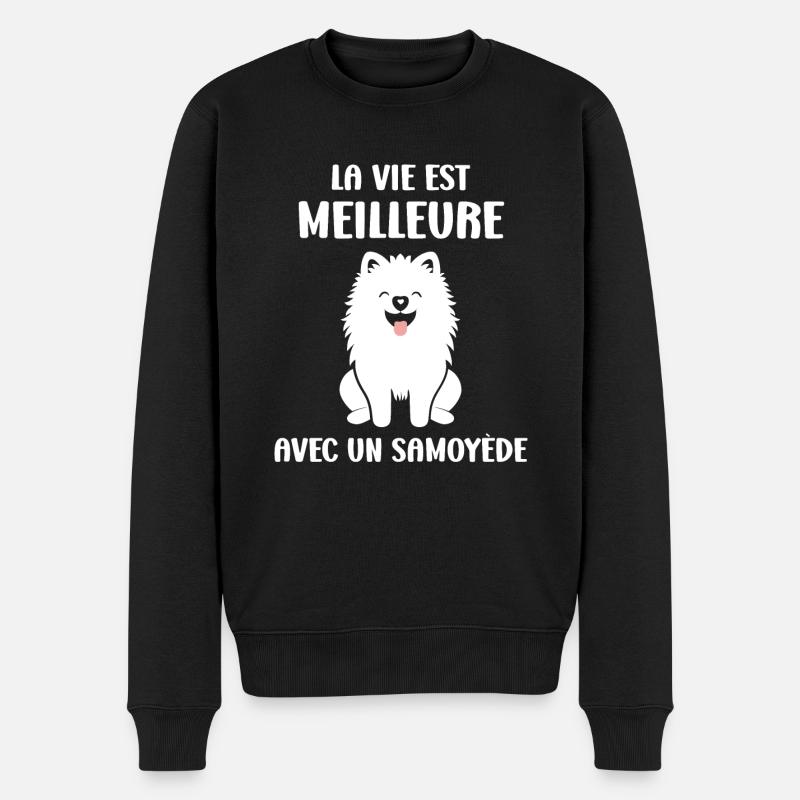 Humour Chien Samoyède - Pull Premium bio Homme - noir