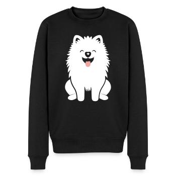 Samoyed - Men's Premium Organic Jumper - black - Front - Nico (187cm)