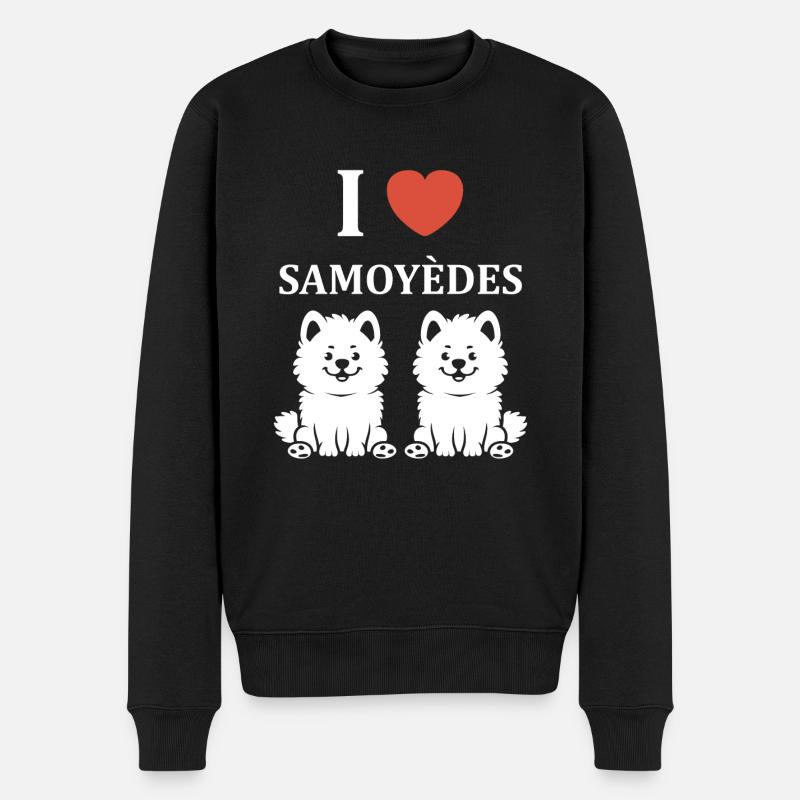 Humour Chien Samoyède - Pull Premium bio Homme - noir