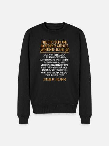Gluten Free Gluten Intolerance - Men's Premium Organic Jumper - black