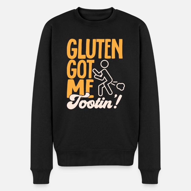 Sans gluten Intolérance au gluten - Pull Premium bio Homme - noir