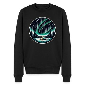 Polarlicht-aurora-verfolger Alaska Wilderness - Männer Premium Bio Pullover - Schwarz - Vorne - Nico (187cm)