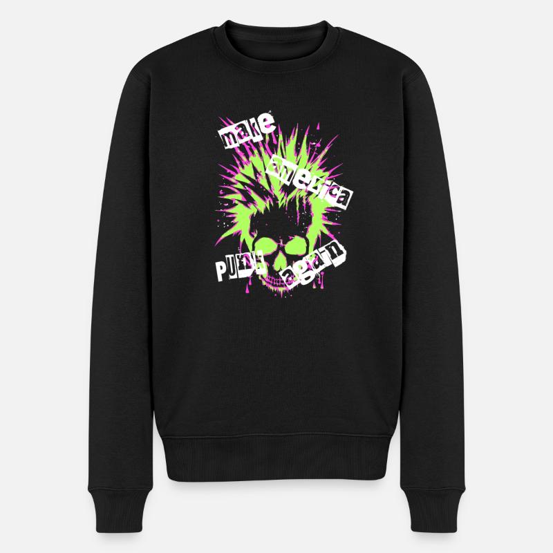 Punk Revival Political Punk Tee - Männer Premium Bio Pullover - Schwarz