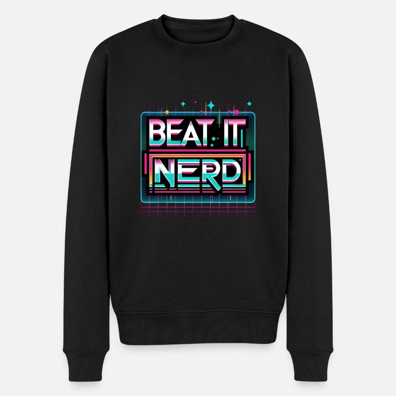 Beat it Nerd 15 - Männer Premium Bio Pullover - Schwarz
