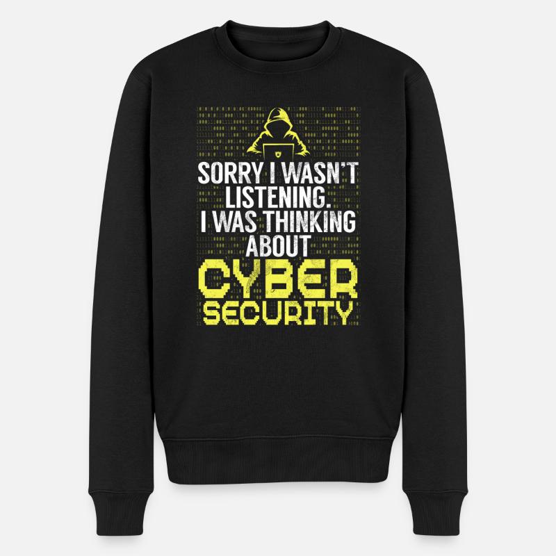 Cyber security hacker hacking - Men's Premium Organic Jumper - black