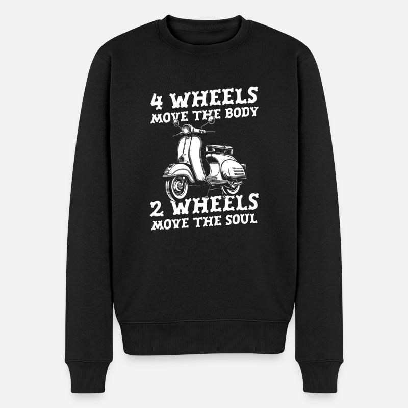 Motorroller - Männer Premium Bio Pullover - Schwarz