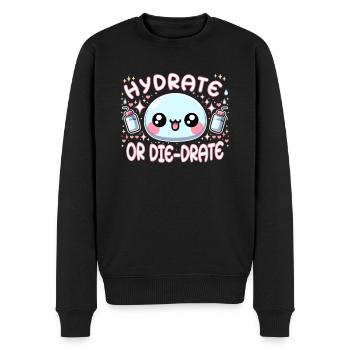 Hydration Drink Water Stay Hydrated Hydration - Männer Premium Bio Pullover - Schwarz - Vorne - Nico (187cm)