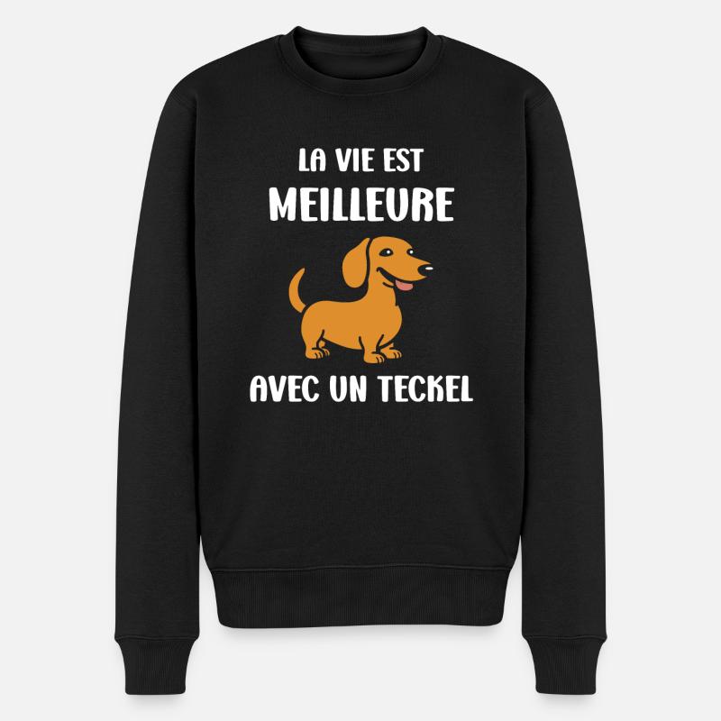 Humour chien teckel - Pull Premium bio Homme - noir