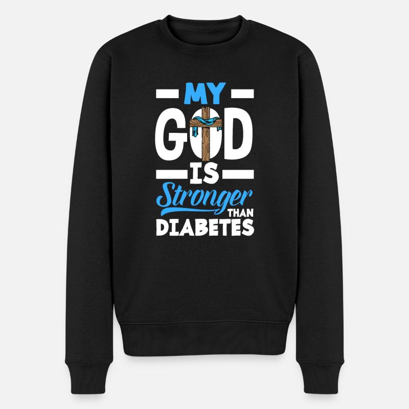 T1D Diabetes Typ 1 Diabetiker Geschenk - Männer Premium Bio Pullover - Schwarz
