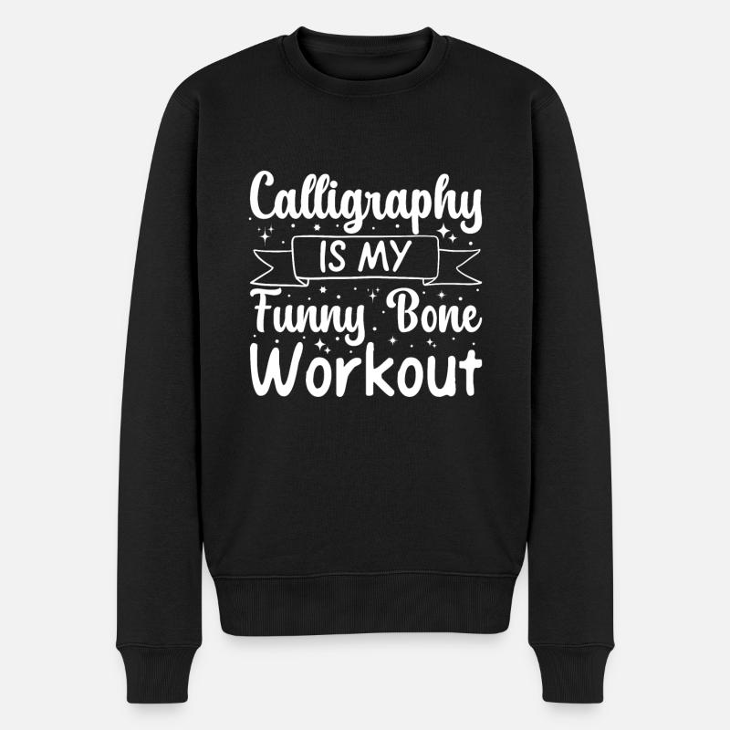 Funny Art Painter Calligraphy my Workout - Männer Premium Bio Pullover - Schwarz
