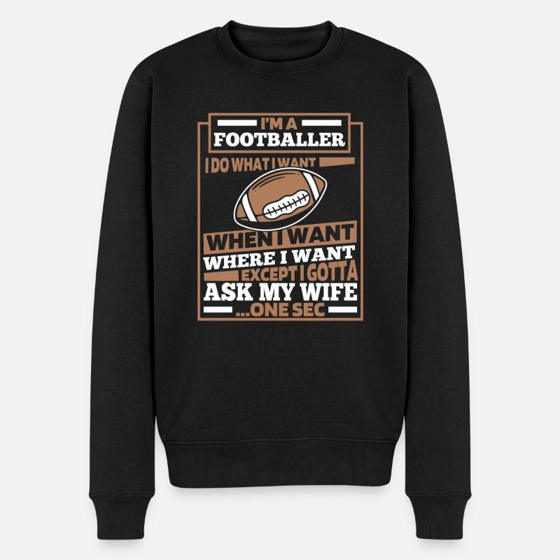 American Football - Männer Premium Bio Pullover - Schwarz
