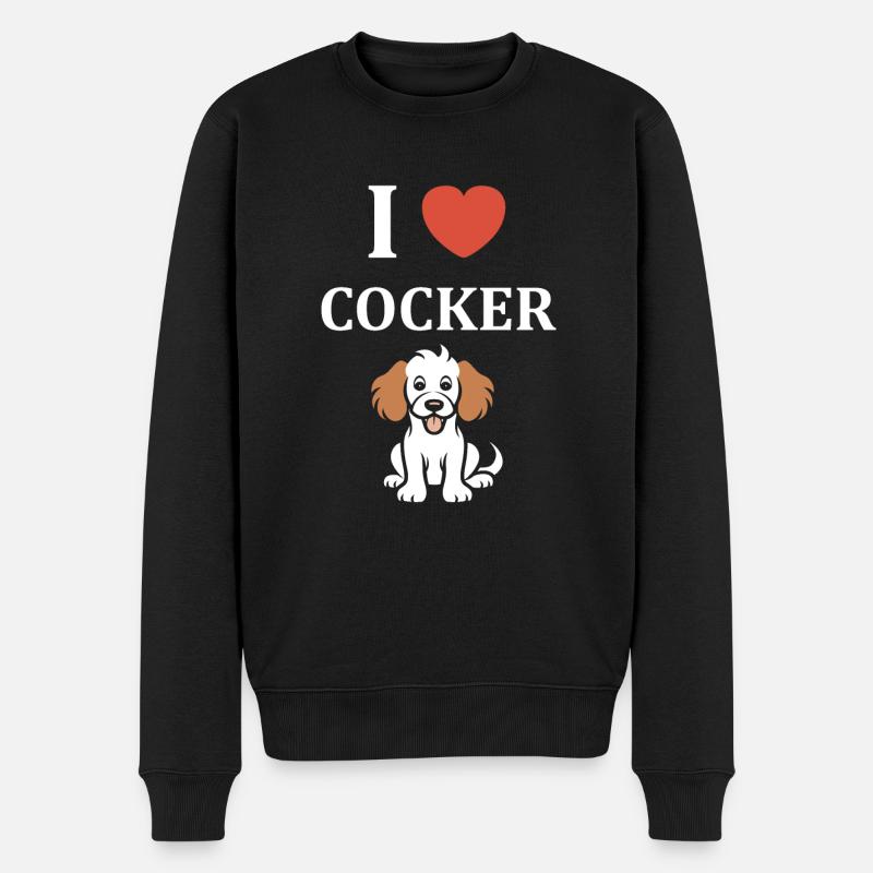 Humour Chien cocker - Pull Premium bio Homme - noir