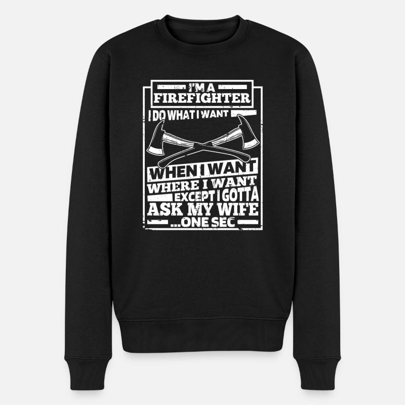 Pompier - Pull Premium bio Homme - noir