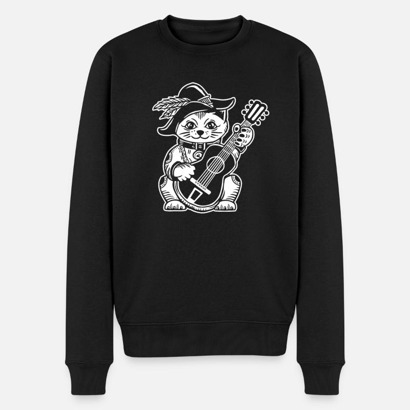 Akustikgitarre - Männer Premium Bio Pullover - Schwarz