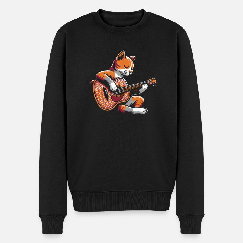 Akustikgitarre - Männer Premium Bio Pullover - Schwarz