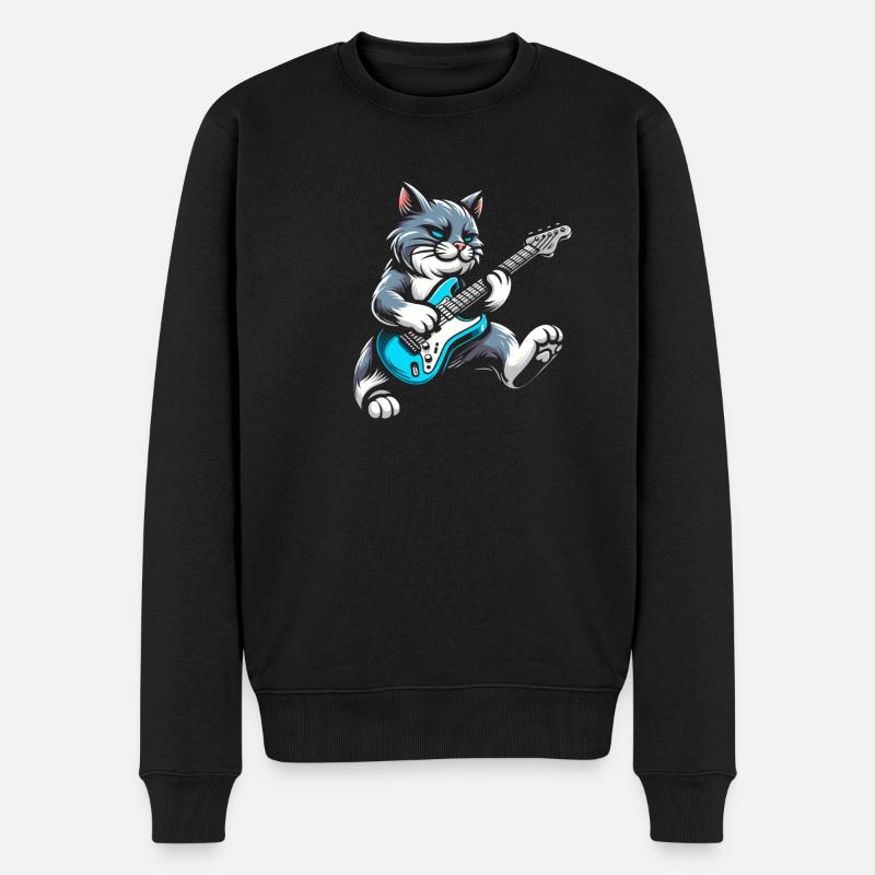 E Gitarre Elektrogitarre - Männer Premium Bio Pullover - Schwarz