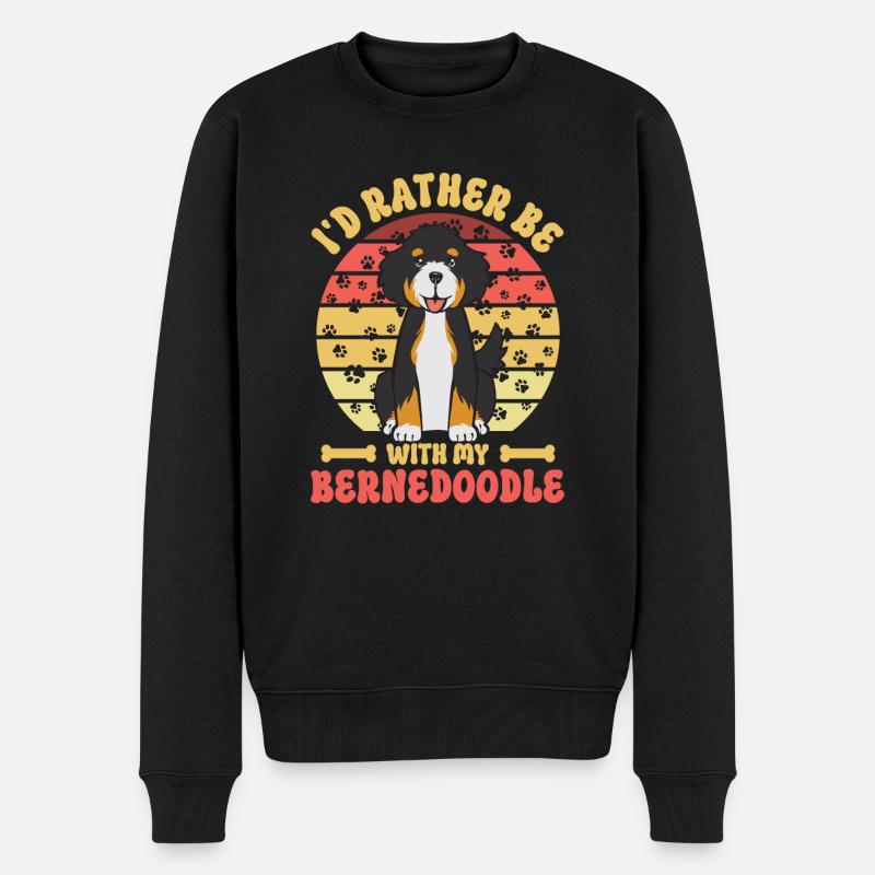 Chien Bernedoodle - Pull Premium bio Homme - noir