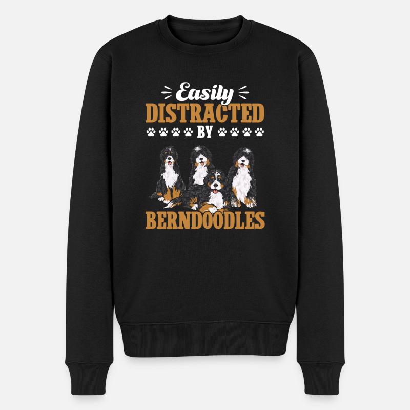 Bernedoodle Hund - Männer Premium Bio Pullover - Schwarz