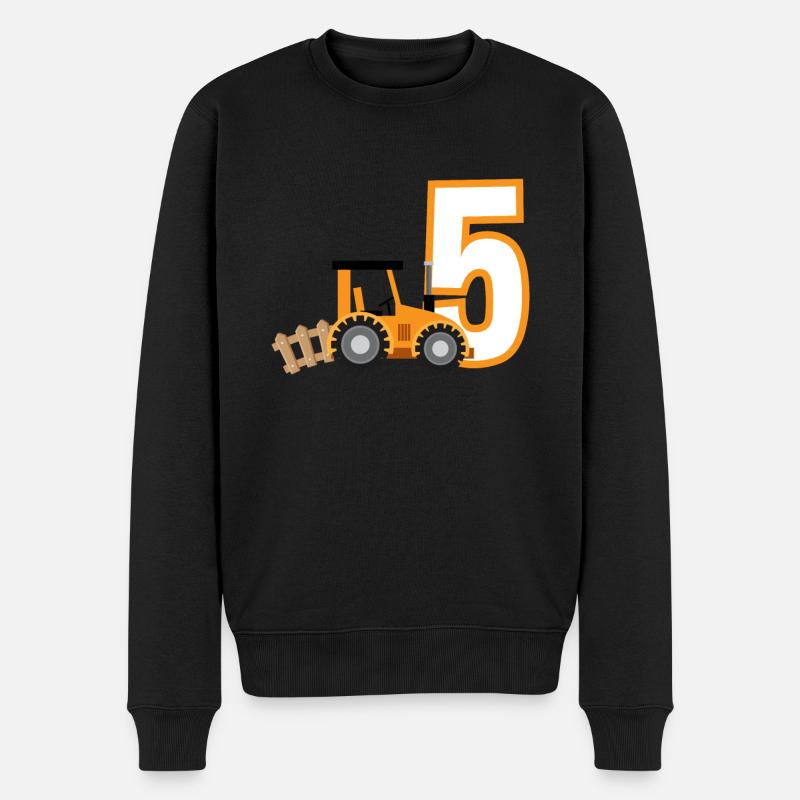 5. Geburtstag Traktor 5 Jahre Geburtstagsshirt - Männer Premium Bio Pullover - Schwarz