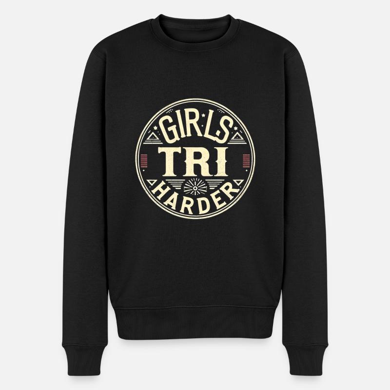 Girls Tri Harder 12 - Männer Premium Bio Pullover - Schwarz