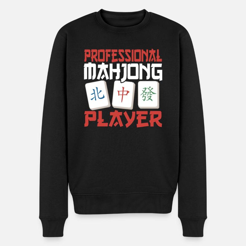 Geschenk für Mahjong Fans - Männer Premium Bio Pullover - Schwarz