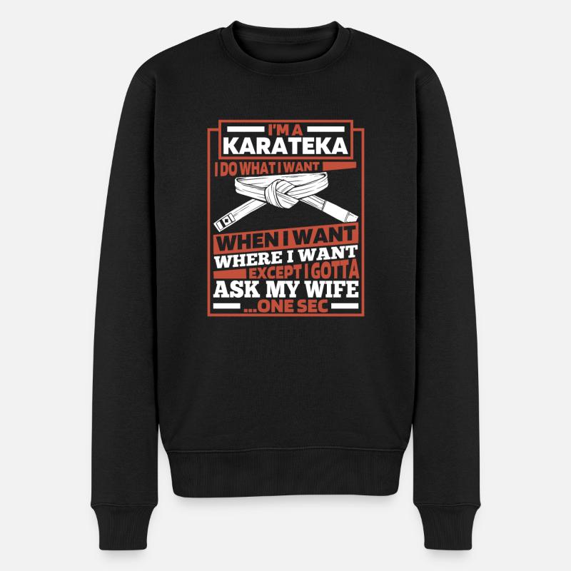 Karate - Männer Premium Bio Pullover - Schwarz