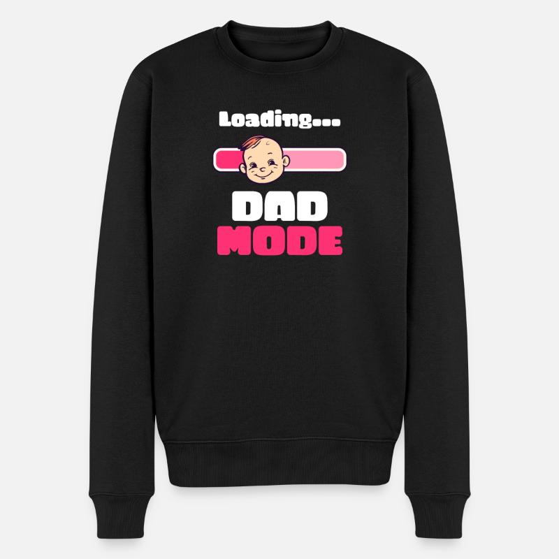 Future Dad lädt den Dad-Modus - Männer Premium Bio Pullover - Schwarz