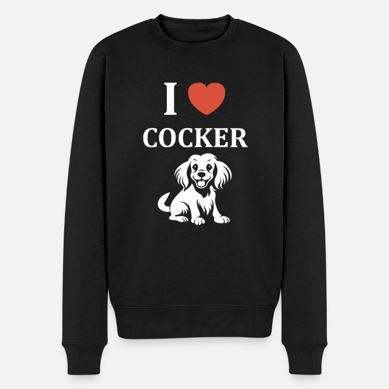 Chien cocker - Pull Premium bio Homme - noir