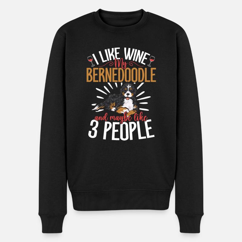 Bernedoodle Hund - Männer Premium Bio Pullover - Schwarz
