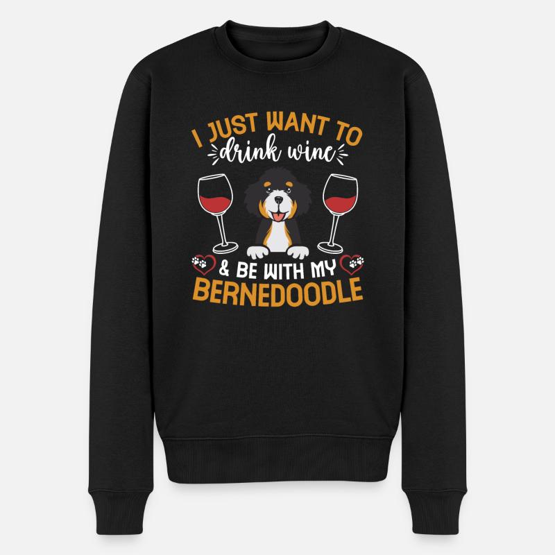 Chien Bernedoodle - Pull Premium bio Homme - noir