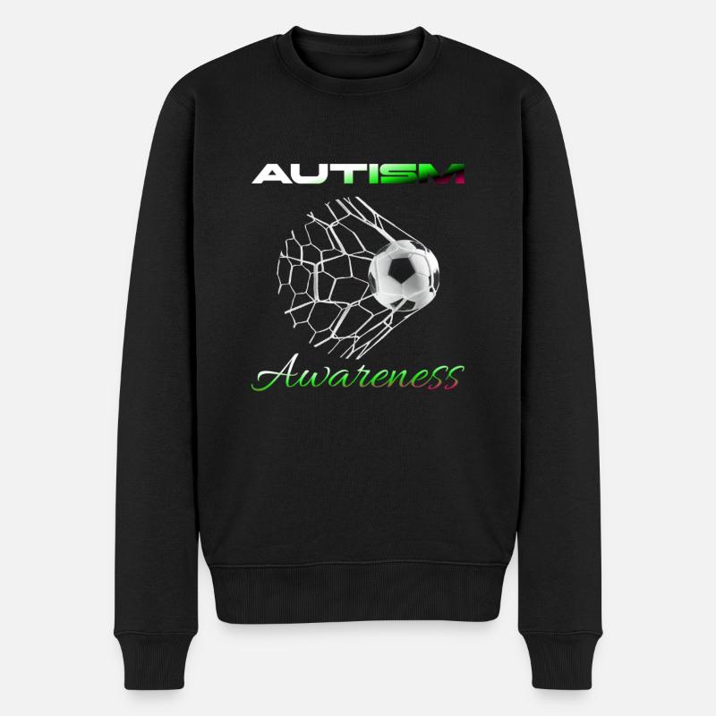 Fußball Mama Leben Autismus Bewusstsein - Männer Premium Bio Pullover - Schwarz