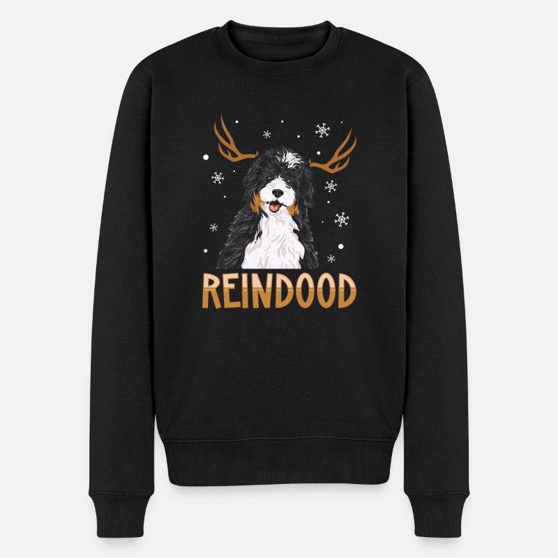 Chien Bernedoodle - Pull Premium bio Homme - noir