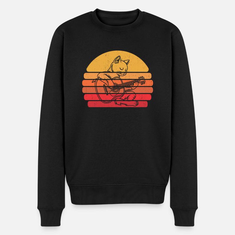 Akustikgitarre - Männer Premium Bio Pullover - Schwarz