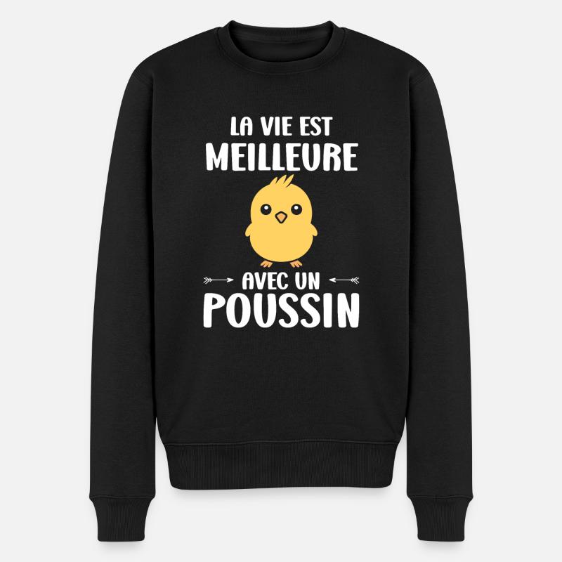 Humour bébé poussin - Pull Premium bio Homme - noir