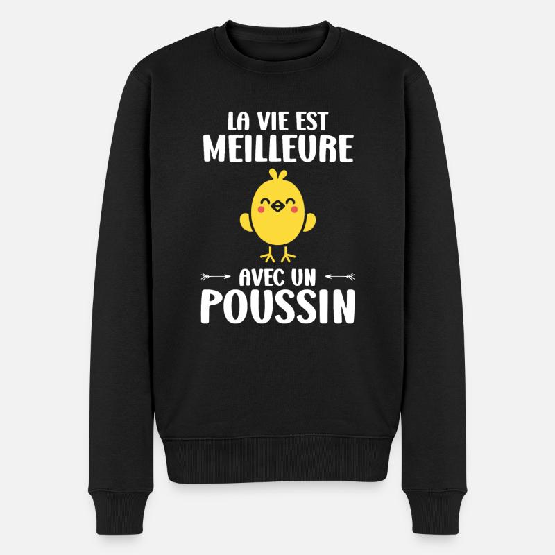 Humour petit poussin - Pull Premium bio Homme - noir