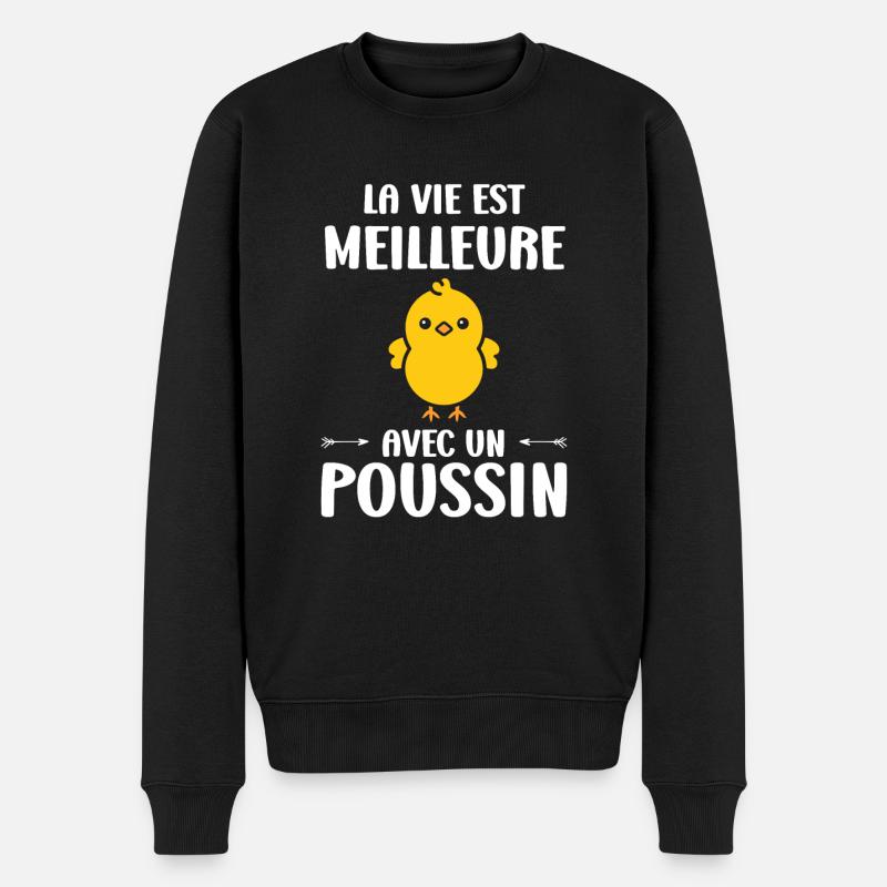 Humour bébé poussin - Pull Premium bio Homme - noir
