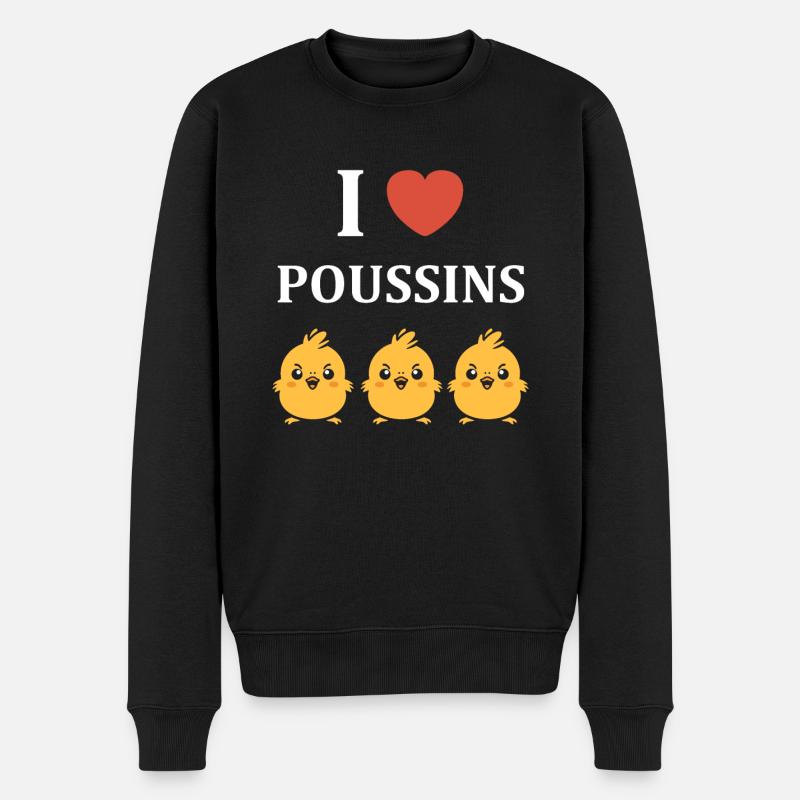 Humour petit poussin - Pull Premium bio Homme - noir