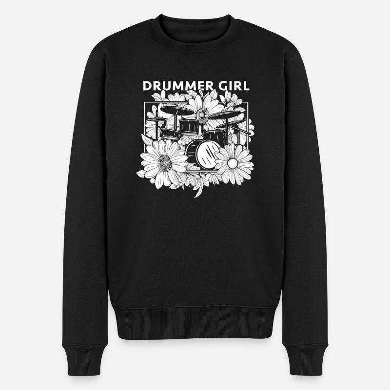 Batterie Batteur Batteur Batteur Fille - Pull Premium bio Homme - noir