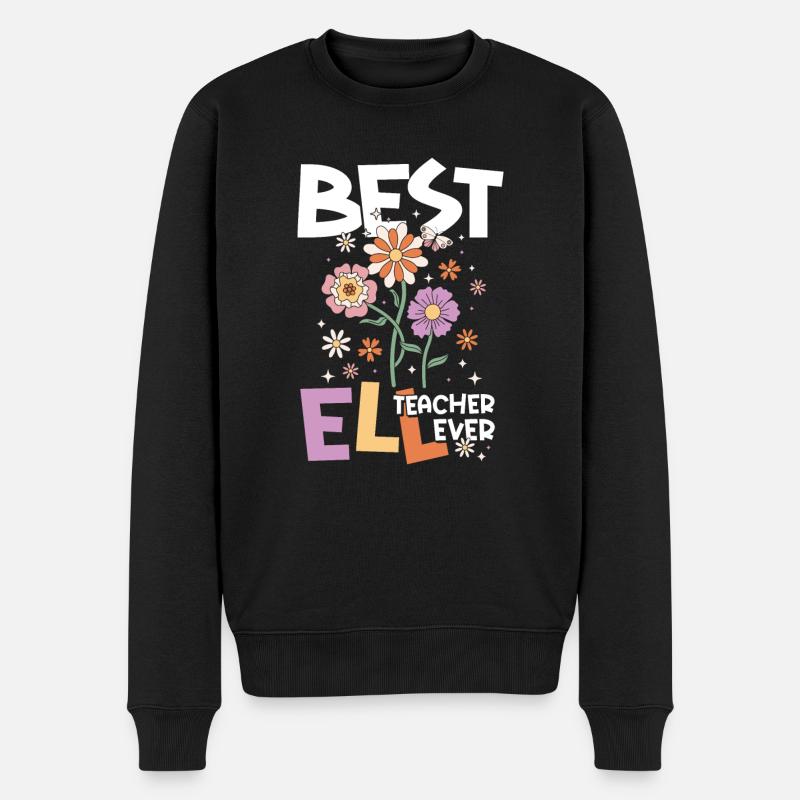 Bester Englischlehrer Englischlehrerin - Männer Premium Bio Pullover - Schwarz