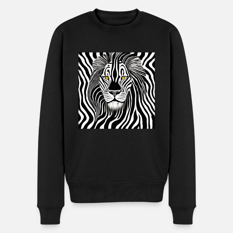 Lion zèbre - Pull Premium bio Homme - noir